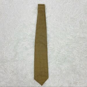 BELLO UOMO yellow/ golden handmade 100% silk printed mens tie